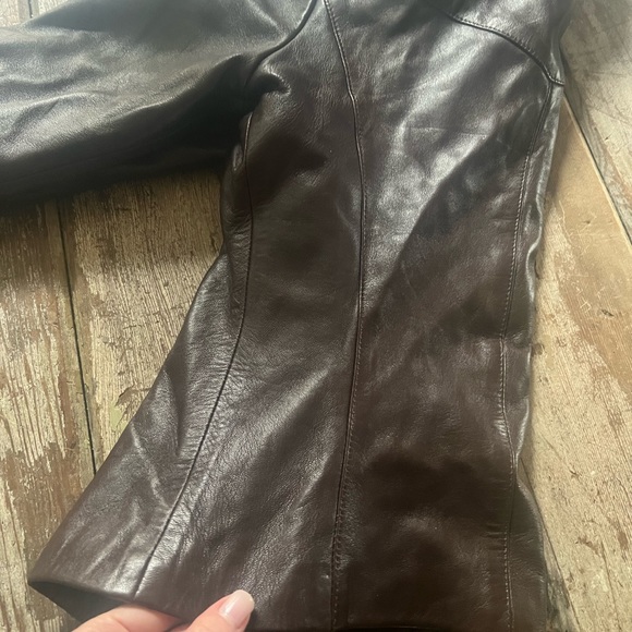 Burgundy Authentic leather jacket - Picture 5 of 5